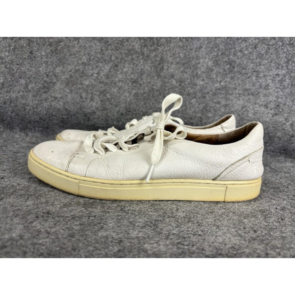 Frye Shoes Womens Size 10 White Leather Low Top Lace Up Casual Sneakers Trainers